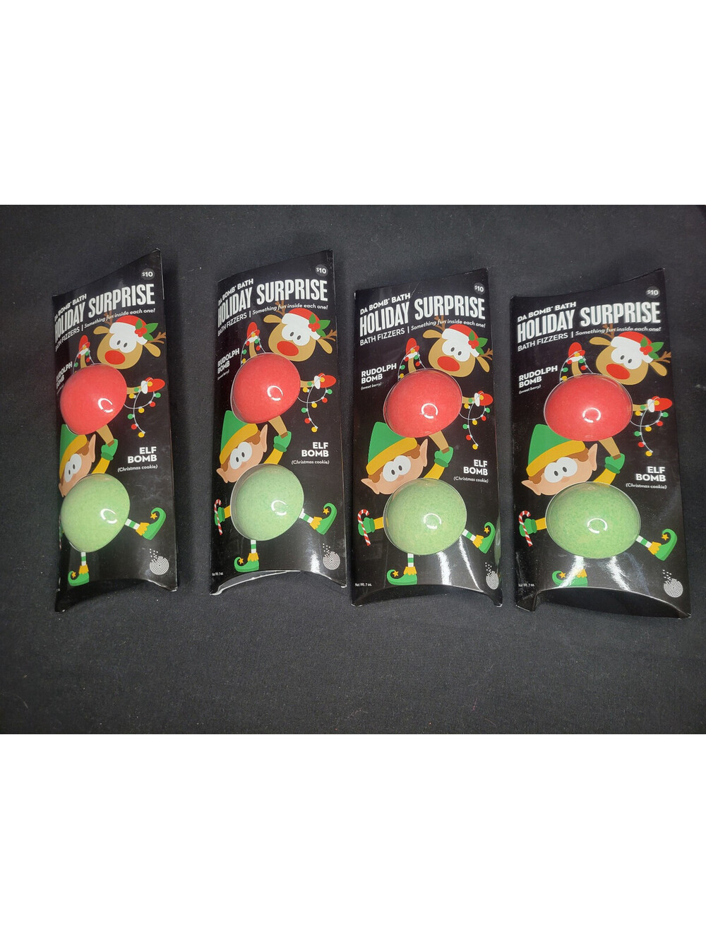 8x Da Bomb Bath Holiday Surprise Bath Fizzers Sweet Berry & Christmas Cookies
